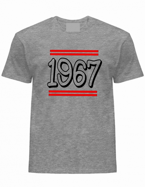 T-Shirt 1967, grau-schwarz-rot, günstig kaufen
